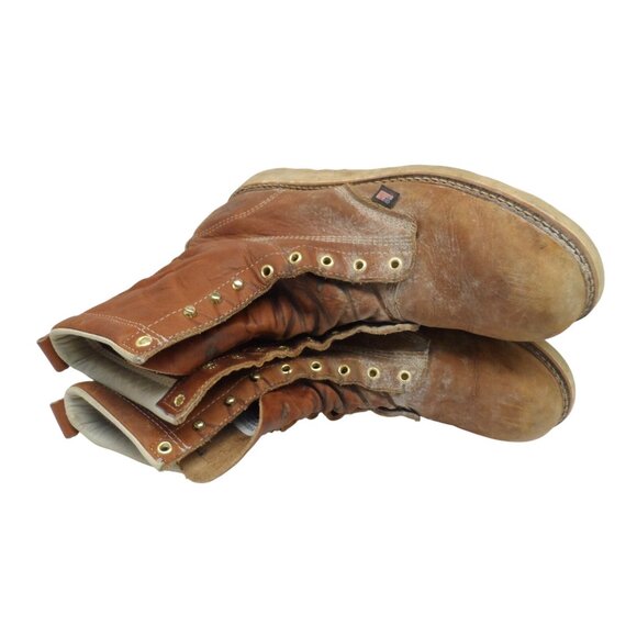 Thorogood Men's 8" Plain Toe Wedge Boots *Made in USA* 814-4364 Tobacco Size 12D - Picture 4 of 8